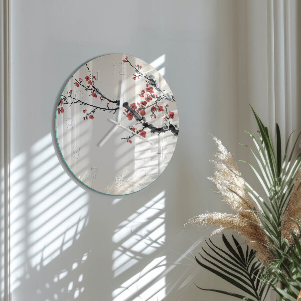 Horloge ronde Fleurs
