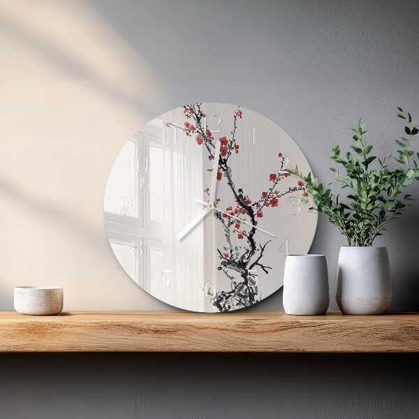 Horloge ronde Fleurs