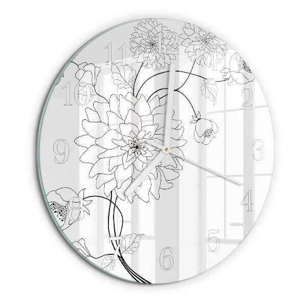 Horloge ronde Fleurs