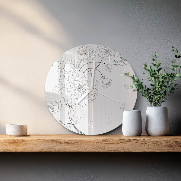 Horloge ronde Fleurs