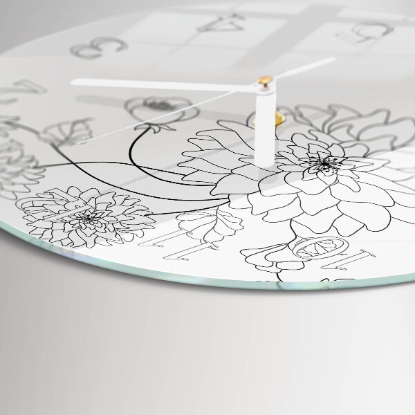 Horloge ronde Fleurs