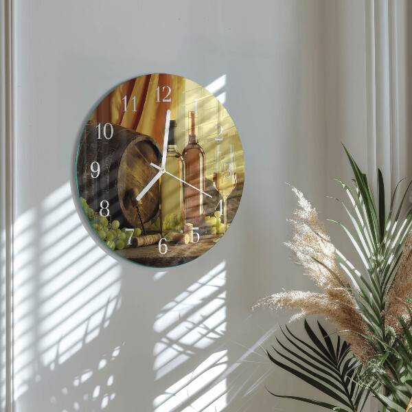 Horloge ronde tonneau à vin