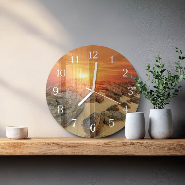 Horloge ronde Coucher de soleil