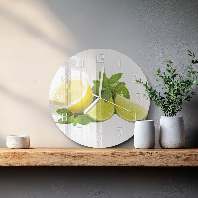 Horloge ronde Menthe citronnée