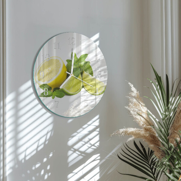 Horloge ronde Menthe citronnée