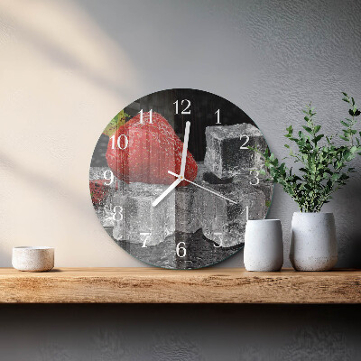 Horloge ronde Crème glacée à la fraise