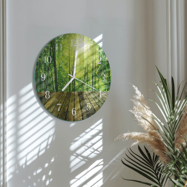 Horloge ronde Bambou