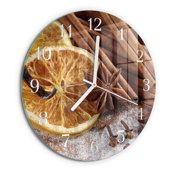 Horloge ronde Cannelle et anis