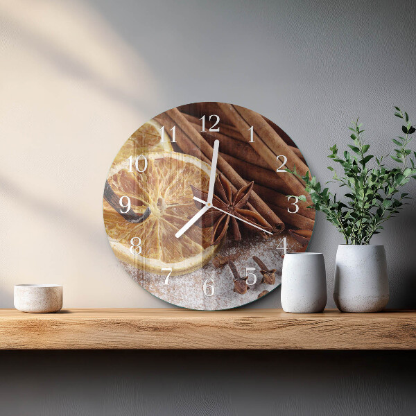 Horloge ronde Cannelle et anis