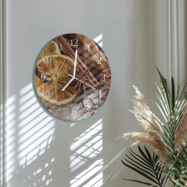Horloge ronde Cannelle et anis