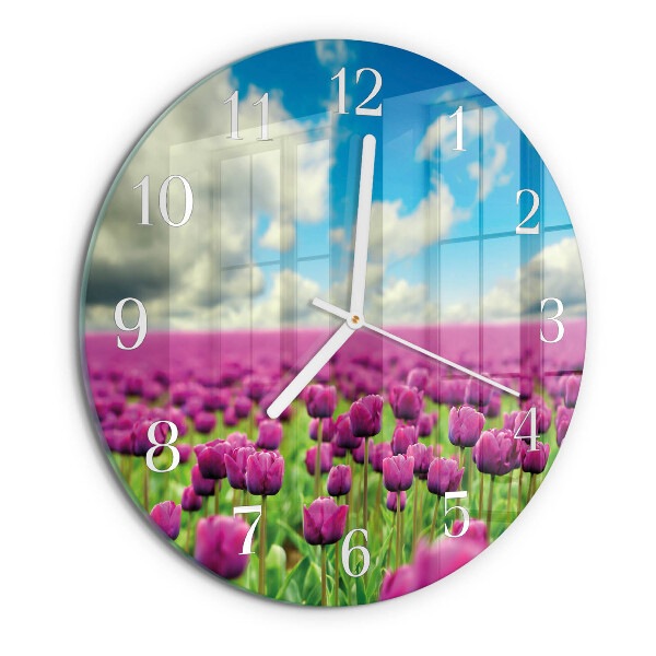 Horloge ronde Tulipes