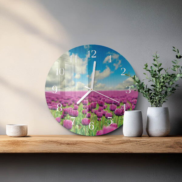 Horloge ronde Tulipes