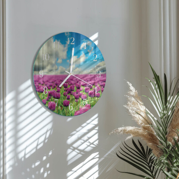 Horloge ronde Tulipes