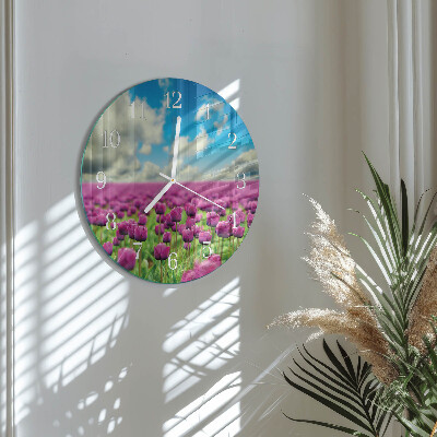 Horloge ronde Tulipes