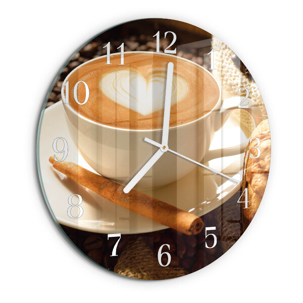 Horloge ronde Cœur de café