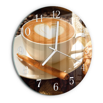 Horloge ronde Cœur de café
