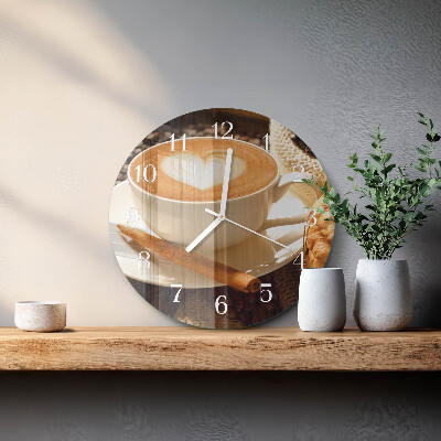 Horloge ronde Cœur de café