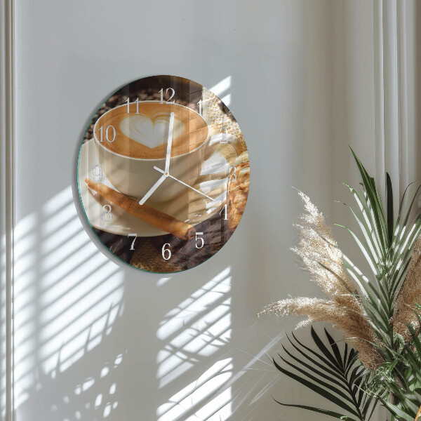 Horloge ronde Cœur de café