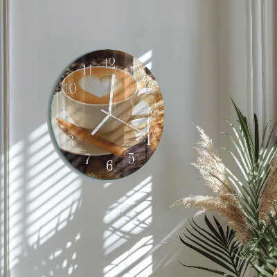 Horloge ronde Cœur de café