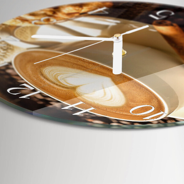 Horloge ronde Cœur de café