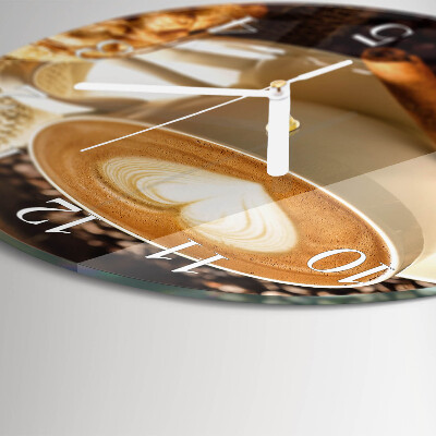 Horloge ronde Cœur de café