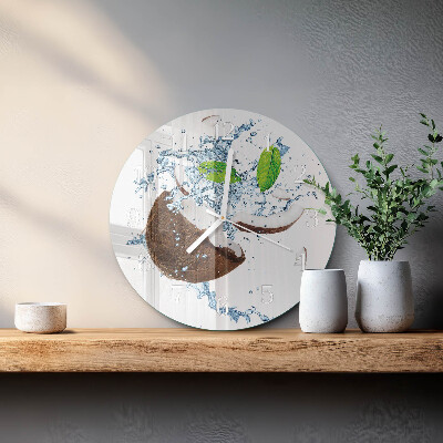Horloge ronde Noix de coco
