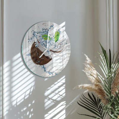 Horloge ronde Noix de coco