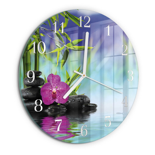 Horloge ronde Spa Orchid