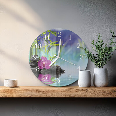 Horloge ronde Spa Orchid