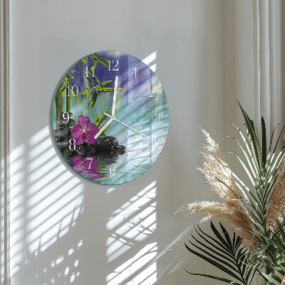 Horloge ronde Spa Orchid