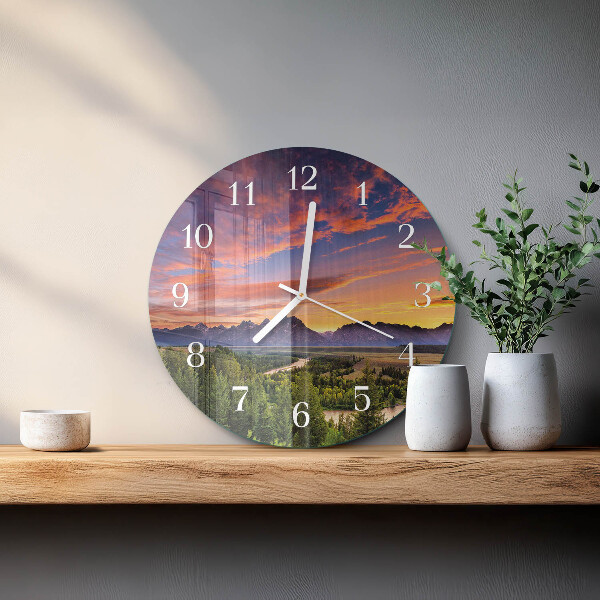 Horloge ronde Paysage