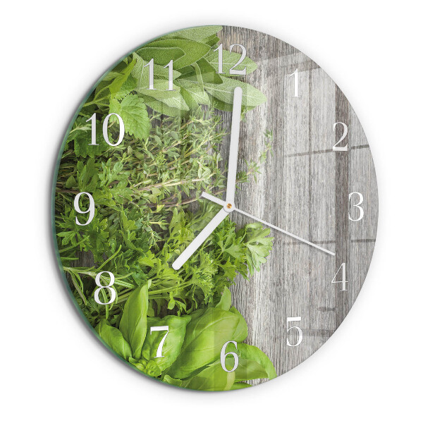 Horloge ronde herbes