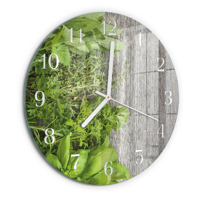 Horloge ronde herbes