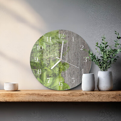 Horloge ronde herbes