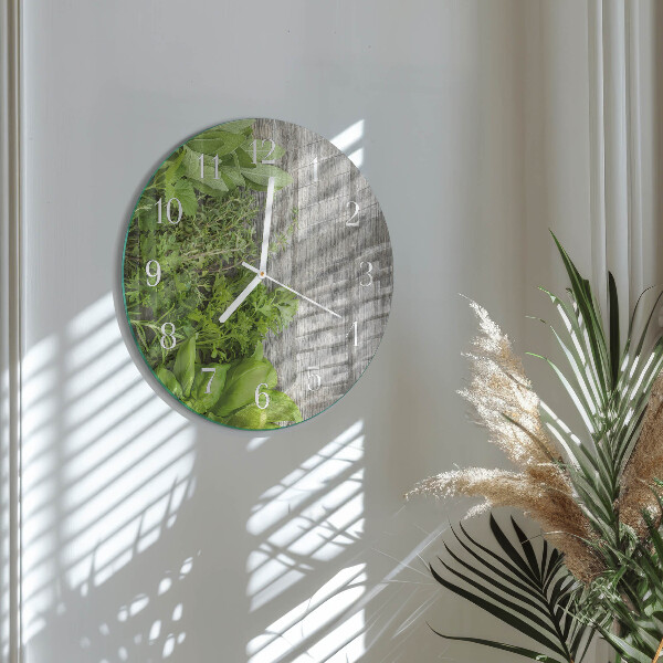 Horloge ronde herbes