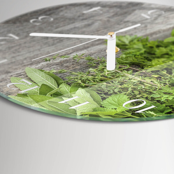 Horloge ronde herbes