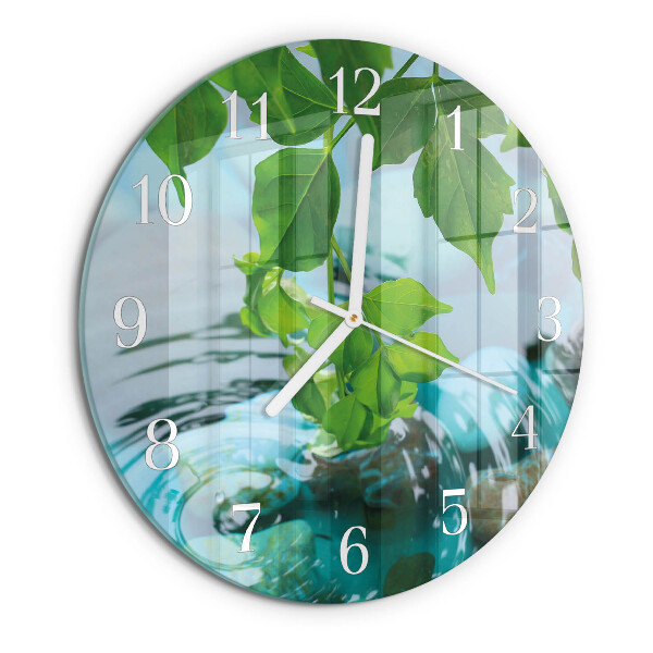 Horloge ronde Feuilles