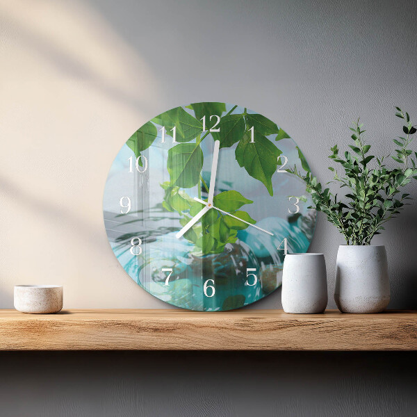 Horloge ronde Feuilles