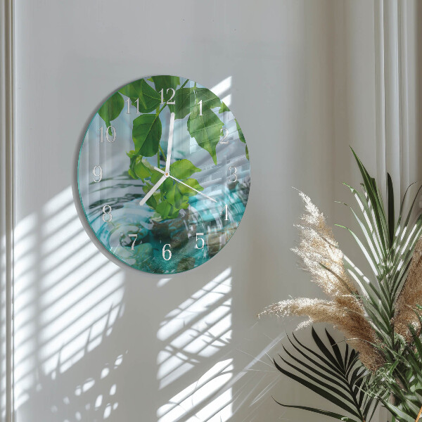 Horloge ronde Feuilles