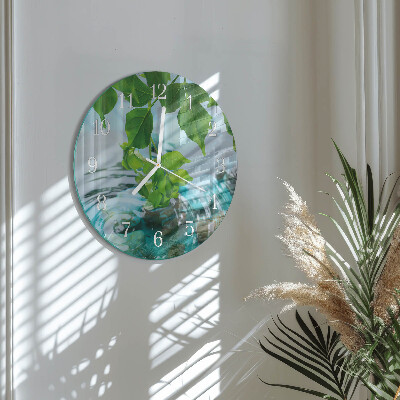 Horloge ronde Feuilles