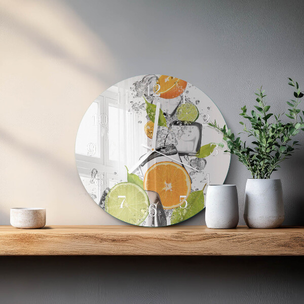 Horloge ronde agrumes