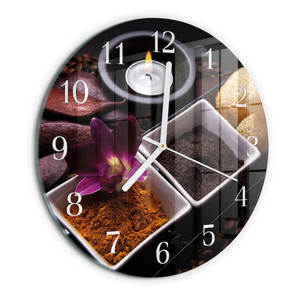 Horloge ronde Orchidée