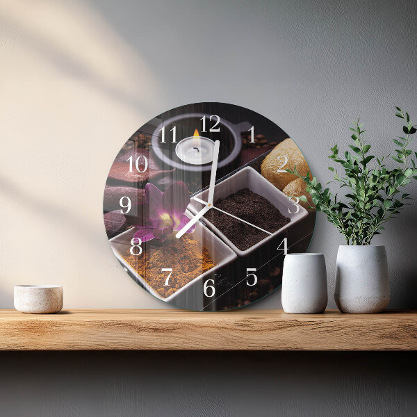 Horloge ronde Orchidée