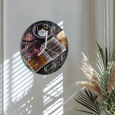 Horloge ronde Orchidée