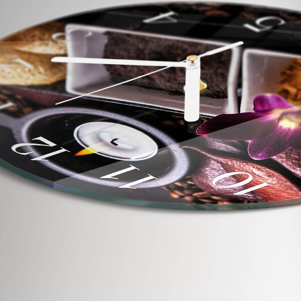 Horloge ronde Orchidée