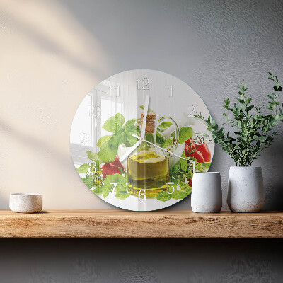 Horloge ronde Huile de basilic