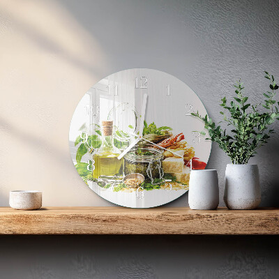 Horloge ronde Pâtes à l'huile