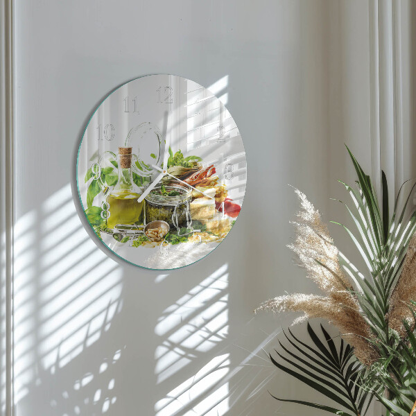 Horloge ronde Pâtes à l'huile