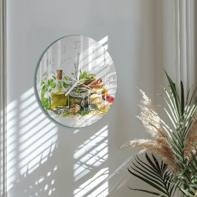 Horloge ronde Pâtes à l'huile