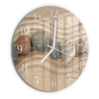 Horloge ronde Pierres Sable